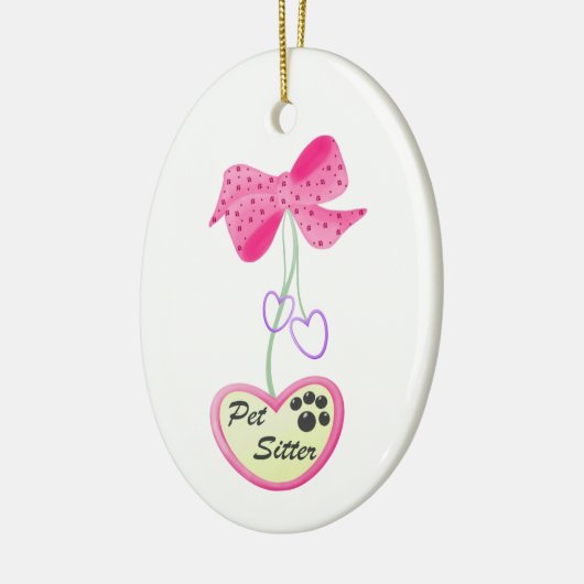 Pet Sitter (roze gevaar) Keramisch Ornament (Links)