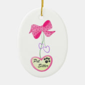 Pet Sitter (roze gevaar) Keramisch Ornament (Voorkant)