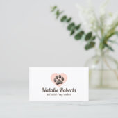 Pet Sitter Schattige Furry Paw Hart Dog Groomer Visitekaartje (Staand voorkant)