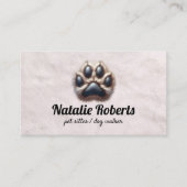 Pet Sitter Schattige Furry Paw Print Dog Walker Visitekaartje (Voorkant)