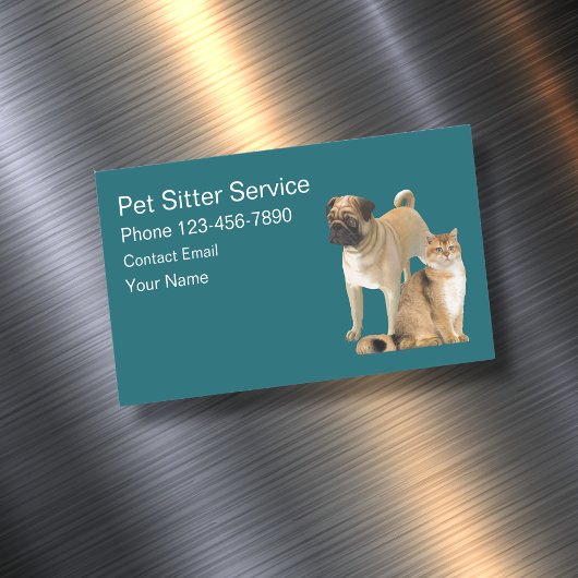 Pet Sitter Service Eenvoudige Visitekaartje Magnet Magnetisch Visitekaartje