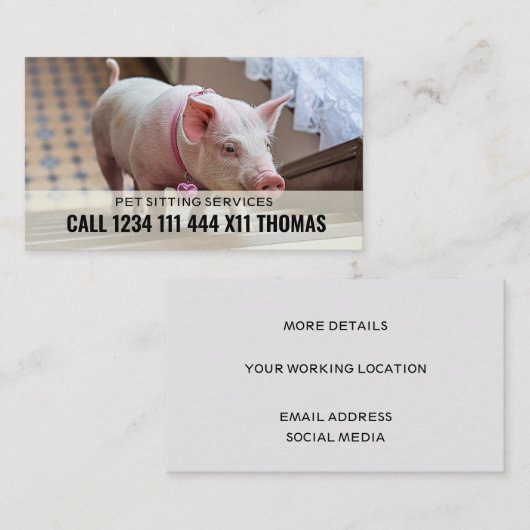 Pet Sitter Service Visitekaartje (Voorkant / Achterkant)