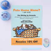 Pet Sitter Sitting ad Coupon CKCS/kitten Flyer (Enkel)