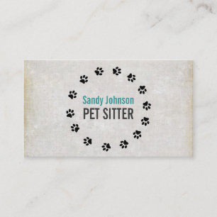 Pet Sitter Sitting Services Business Visitekaartje