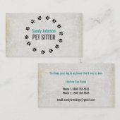 Pet Sitter Sitting Services Business Visitekaartje (Voorkant / Achterkant)
