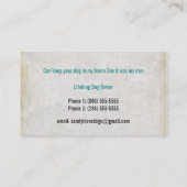 Pet Sitter Sitting Services Business Visitekaartje (Achterkant)