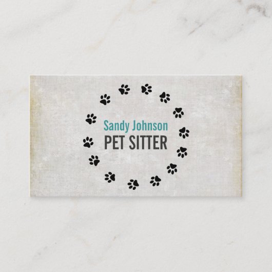 Pet Sitter Sitting Services Business Visitekaartje (Voorkant)