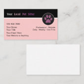 Pet Sitter Trendy Eenvoudige Visitekaartjes (Voorkant / Achterkant)