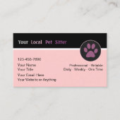 Pet Sitter Trendy Eenvoudige Visitekaartjes (Voorkant)
