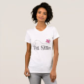 Pet Sitter van de roze vlinder T-shirt (Voorkant volledig)