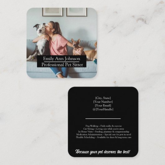 Pet Sitter Visitekaartje (Voorkant / Achterkant)