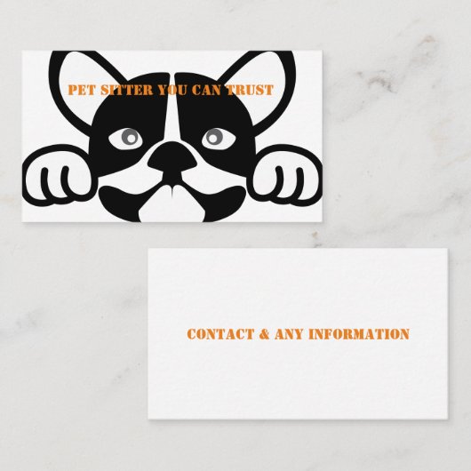 Pet Sitter Visitekaartje (Voorkant / Achterkant)