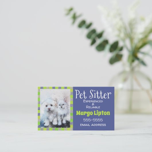 Pet Sitter Visitekaartje (Staand voorkant)