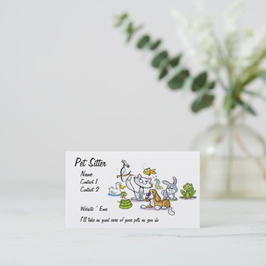 Pet Sitter Visitekaartje (Staand voorkant)