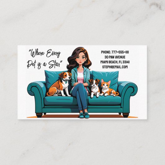 Pet Sitter Visitekaartje (Achterkant)