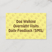 Pet Sitter Visitekaartje (Achterkant)