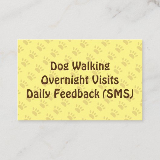 Pet Sitter Visitekaartje (Achterkant)