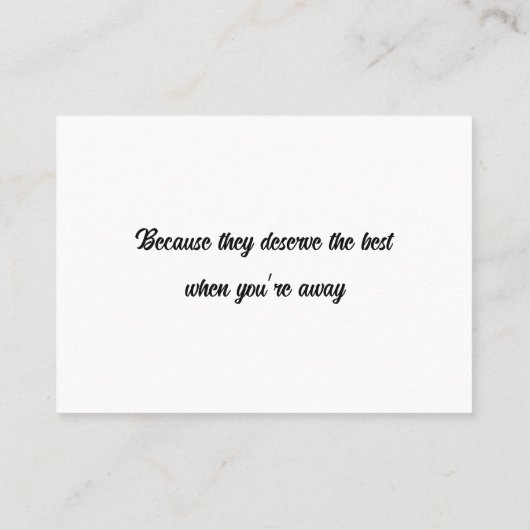  Pet Sitter Visitekaartje (Achterkant)