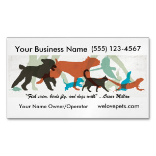 Pet Sitter Visitekaartje Magnet Fish Swim-thema Magneet