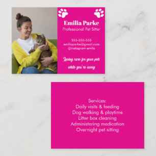 Pet Sitter Visitekaartje met Foto