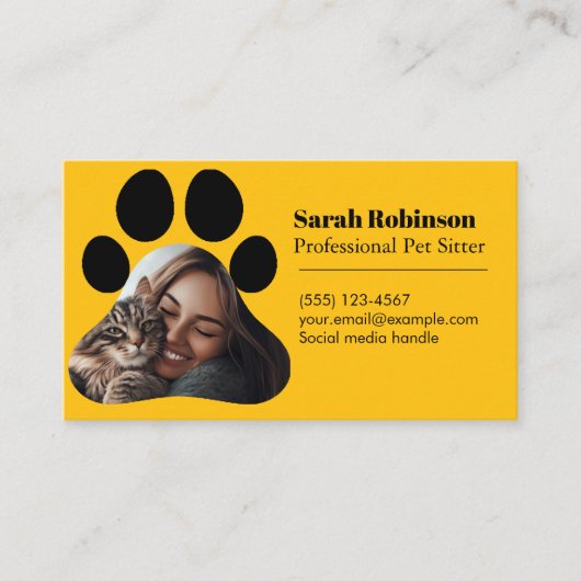 Pet Sitter Visitekaartje met Foto (Voorkant)