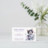 Pet Sitter Visitekaartje - Schattigee kat in de bl (Staand voorkant)