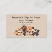 Pet Sitter Visitekaartjes Dogs Thema (Voorkant)