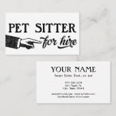 Pet Sitter Visitekaartjes - Koel Vintage (Voorkant / Achterkant)
