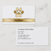 Pet Sitter-Visitekaartjes Visitekaartje (Voorkant / Achterkant)