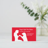 Pet Sitter-Visitekaartjes Visitekaartje (Staand voorkant)