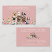 Pet Sitter Walker Dog Care Pink Visitekaartje (Voorkant / Achterkant)