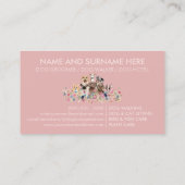 Pet Sitter Walker Dog Care Pink Visitekaartje (Achterkant)