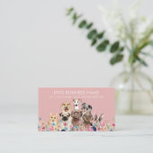 Pet Sitter Walker Dog Care Pink Visitekaartje (Staand voorkant)