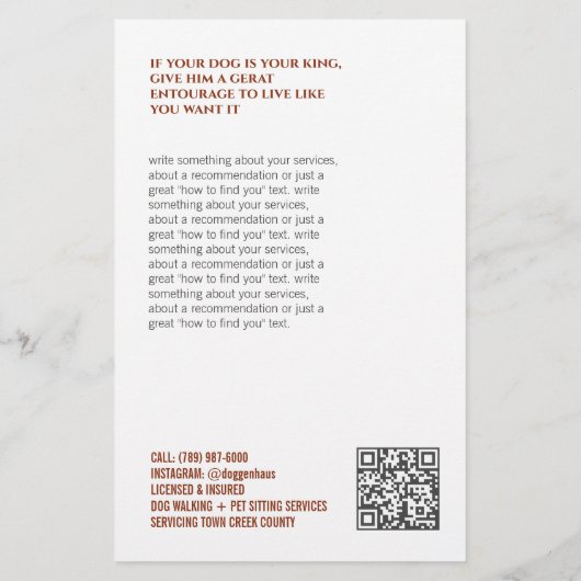 Pet Sitter Walker Flyer (Achterkant)