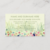 Pet Sitter Walker hondenverzorging groene floraal Visitekaartje (Achterkant)