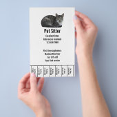 Pet Sitter Zwart-wit Tekst Sjabloon Flyer (Hand)