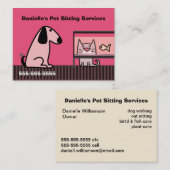 Pet Sitter's Business Red Visitekaartje (Voorkant / Achterkant)