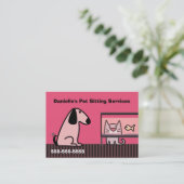 Pet Sitter's Business Red Visitekaartje (Staand voorkant)