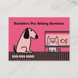 Pet Sitter's Business Red Visitekaartje