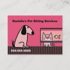 Pet Sitter's Business Red Visitekaartje