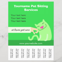 Pet Sitter's Cat Flyer-green