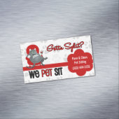 Pet Sitter's Custom Name Funny Grey Cat Magnetisch Visitekaartje (Voorbeeld)