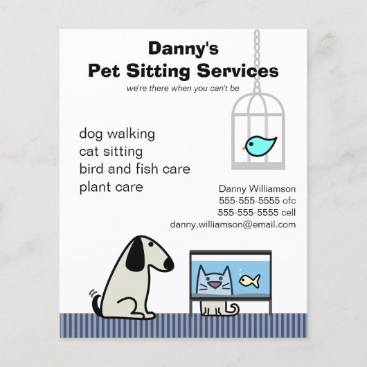 Pet Sitter's Dog Cat & Aquarium Flyer (Voorkant)