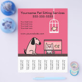Pet Sitter's Flyer met label-rood (Enkel)