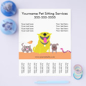 Pet Sitter's Flyer met labels-hond, kat, vogel, sl (Enkel)