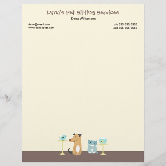 Pet Sitter's Letterhead Briefhoofd (Voorkant)