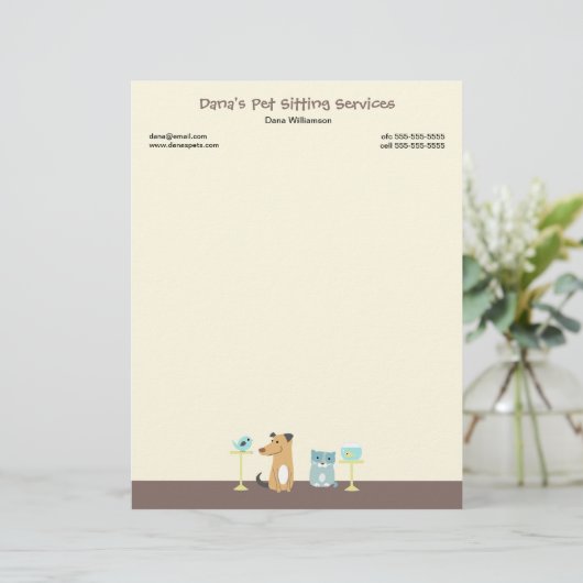 Pet Sitter's Letterhead Briefhoofd (Staand voorkant)