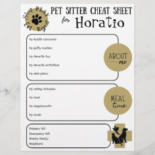 Pet Sitters Spiekbriefje Papier