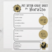 Pet Sitters Spiekbriefje Papier (Voorkant / Achterkant)