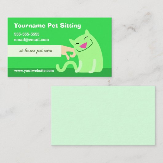 Pet Sitter's Visitekaartje met kat (Voorkant / Achterkant)